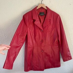 Adler Collection Red Leather Jacket